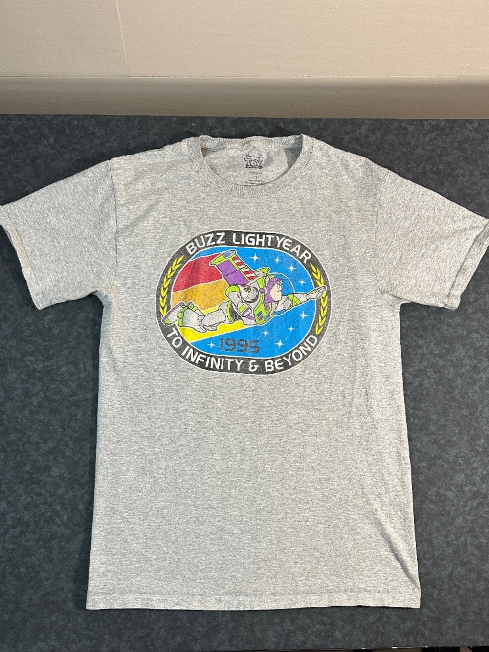 Toy Story Buzz Lightyear Gray Graphic T Shirt Size Small